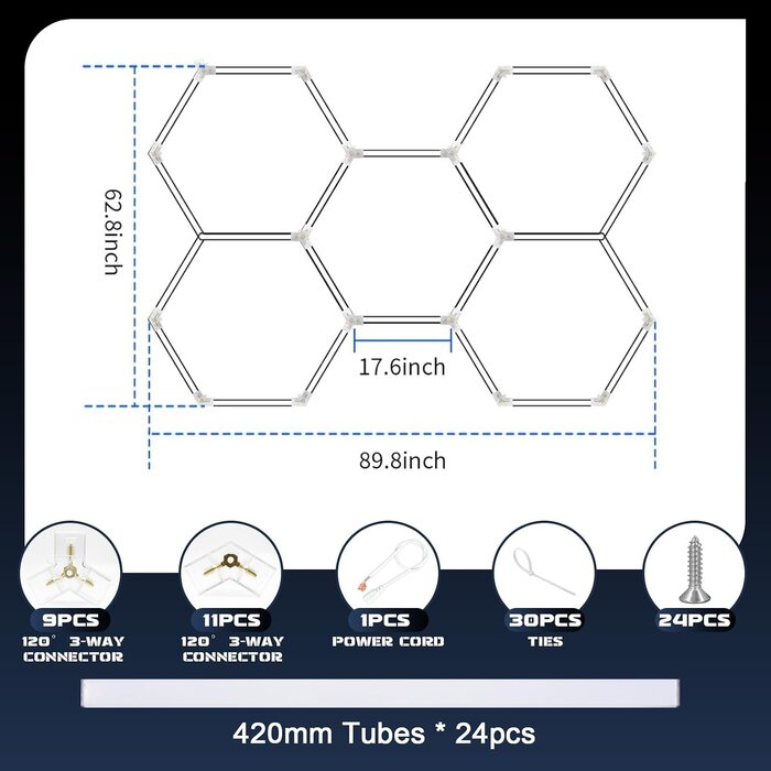 Plafonnier LED Hexagon 5 Hex 6500K - Éclairage Garage - Jusqu'à -29%