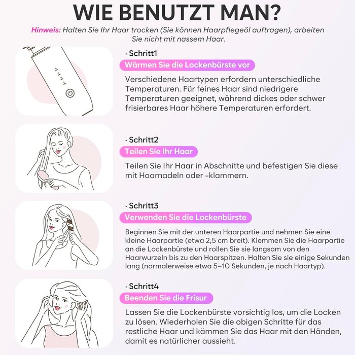 Brosse Lissante Chauffante Sans Fil Rose - Jusqu'à 33% de remise