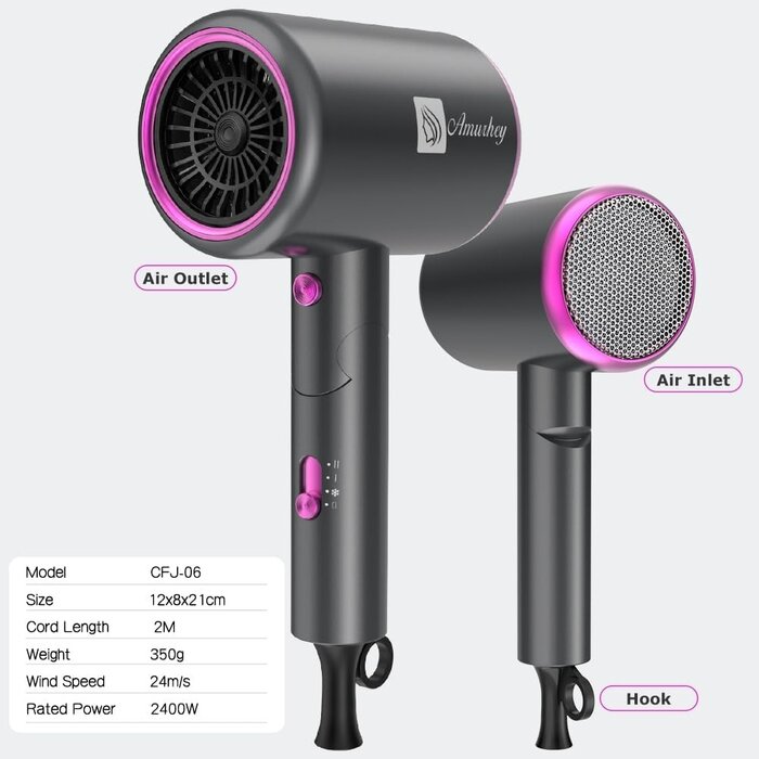 Sèche-cheveux ionique pliant 2400W - Jusqu'à -27%