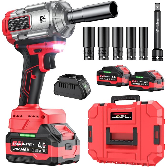 Clé à chocs sans fil 1/2" 1200 Nm - 2 batteries - Jusqu'à -30% de remise