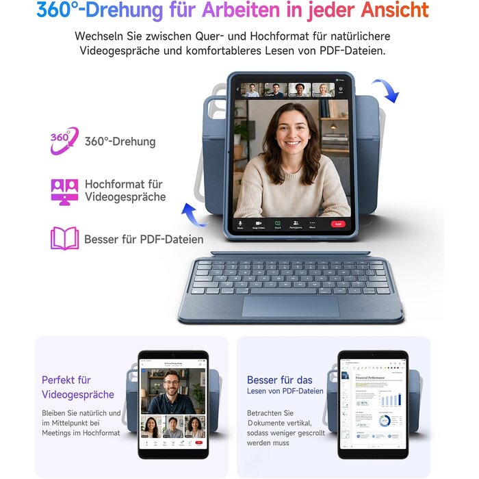 Hou Étui clavier rotatif iPad 10,2" (9e/8e/7e gén) - Jusqu'à 34% de réduction