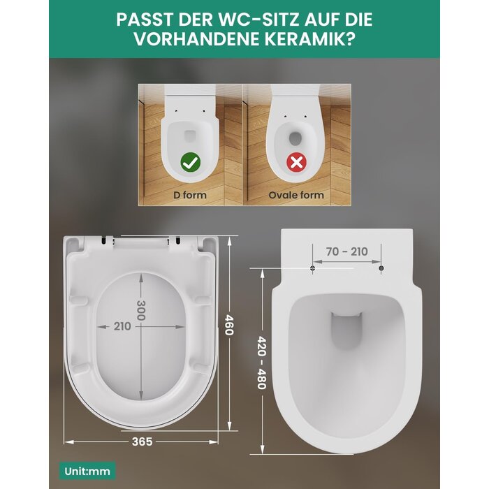 Abattant WC forme D en Duroplast - Frein de chute - Jusqu'à -29%