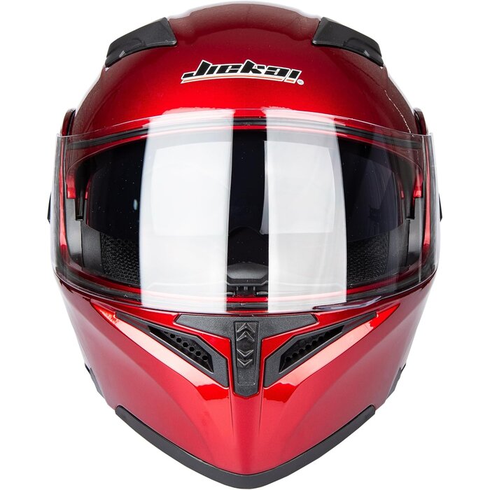 Casque moto modulable rouge - Double visière - Jusqu'à 34% de remise