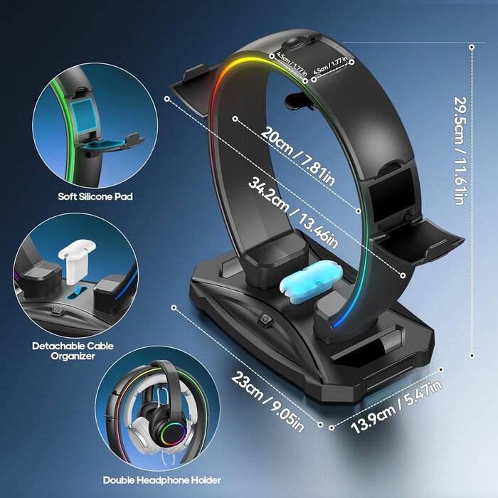 Support Gaming Casque et Manette LED RGB - Jusqu'à 32% de remise