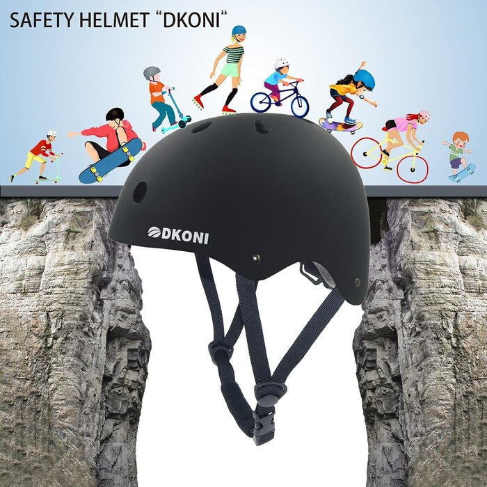 Casque multi-sports réglable pour enfant - Noir - Jusqu'à -57% de remise