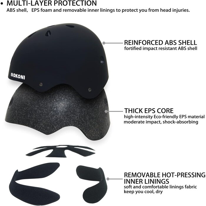Casque multi-sports réglable pour enfant - Noir - Jusqu'à -57% de remise