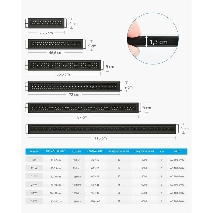 Rampe LED RGB+W Aquarium 60-70cm - Jusqu'à 34% de remise