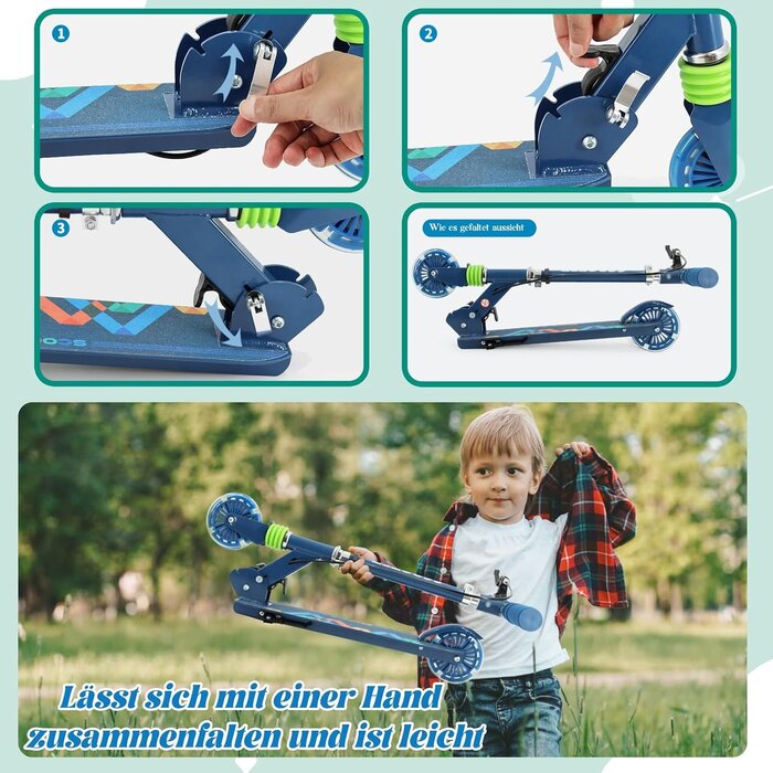 Trottinette Enfant Lumineuse Pliable Réglable - Jusqu'à -32%