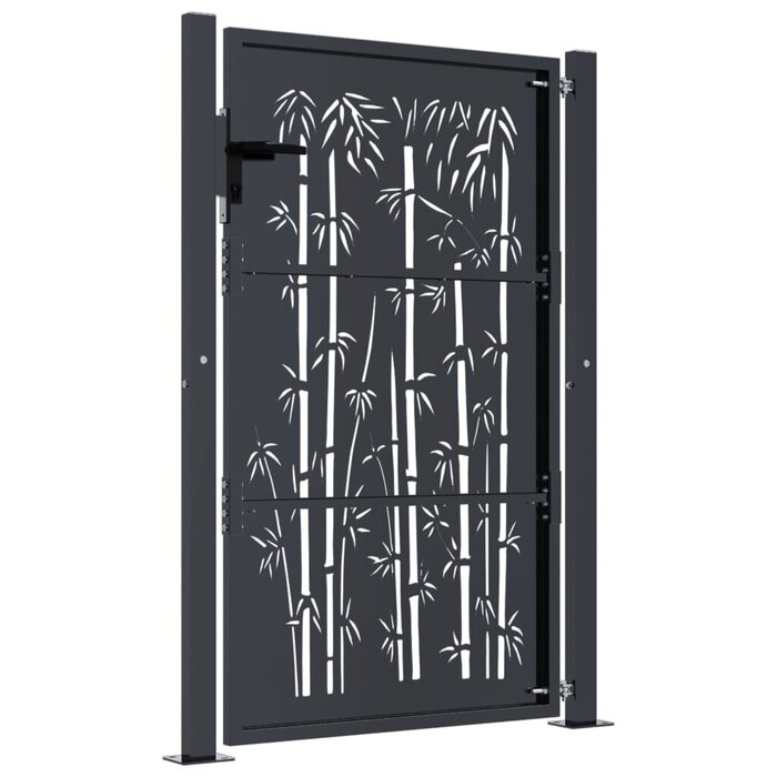 Vidaxl Portillon de jardin motif bambou anthracite 105x155 cm - Jusqu'à 35% de remise