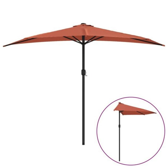 Vidaxl Parasol de balcon demi-lune Terracotta - 300 cm - Jusqu'à -33%