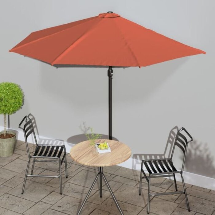 Vidaxl Parasol de balcon demi-lune Terracotta - 300 cm - Jusqu'à -33%