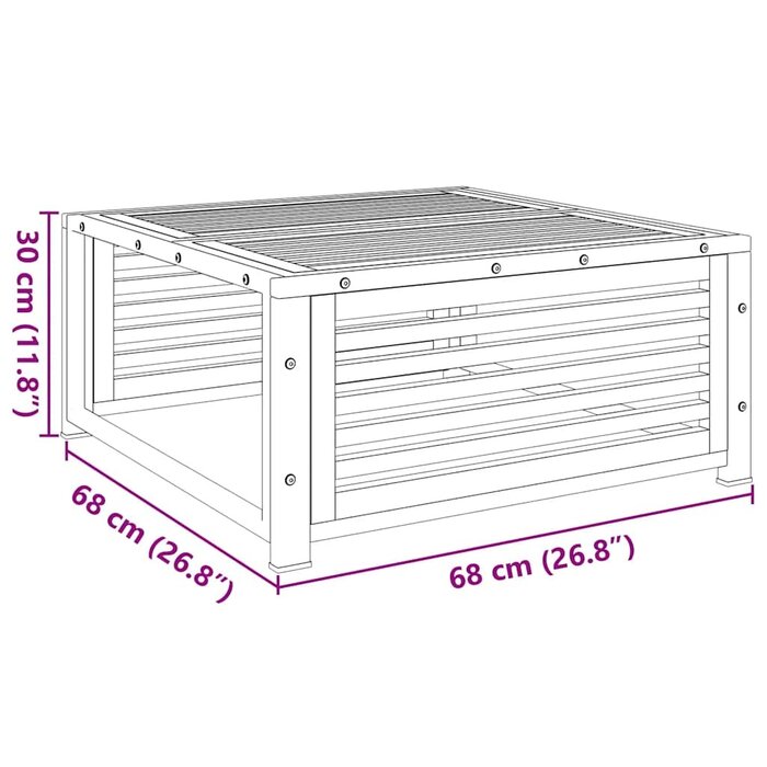 Vidaxl Table basse de jardin en acacia et acier - Jusqu'à -34% de remise