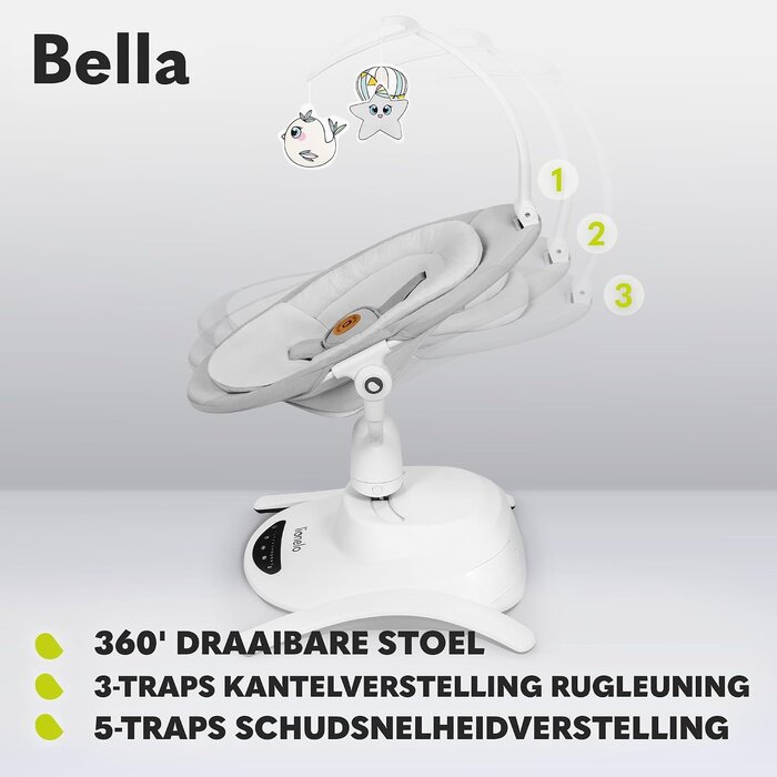 Balançoire électrique pivotante 360° pour bébé - Gris - Jusqu'à 30% de réduction
