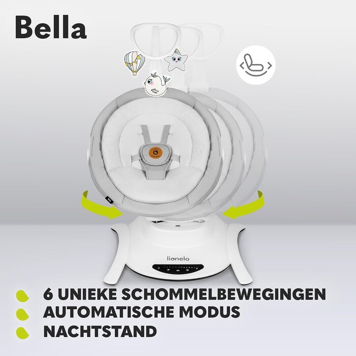 Balançoire électrique pivotante 360° pour bébé - Gris - Jusqu'à 30% de réduction