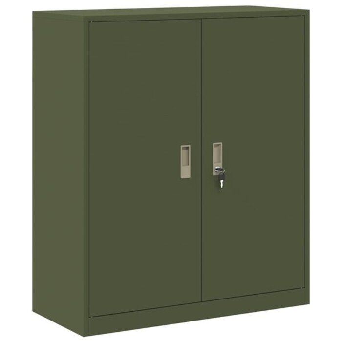 Vidaxl Armoire de rangement en acier vert olive - 90 x 40 x 105 cm - Jusqu'à -35%
