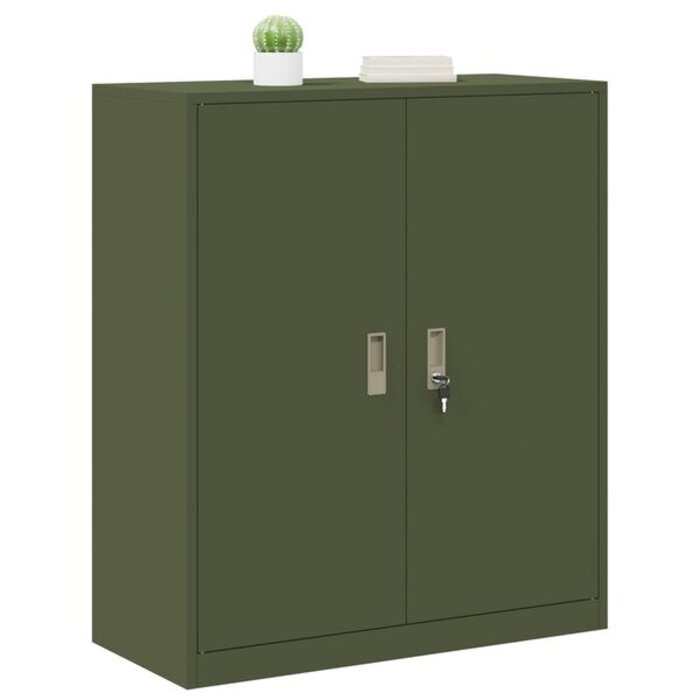 Vidaxl Armoire de rangement en acier vert olive - 90 x 40 x 105 cm - Jusqu'à -35%