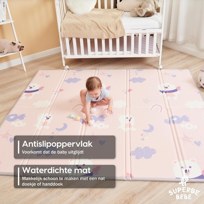 Tapis d'éveil XXL Panda Rose 180x200cm - Jusqu'à -29% sur votre achat