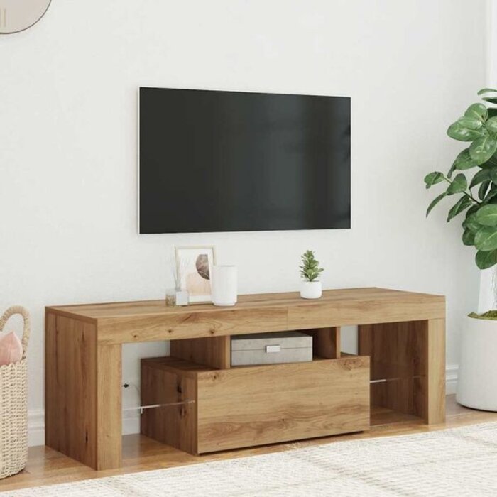 Vidaxl Meuble TV LED 120 cm chêne artisanal - Jusqu'à 34% de remise