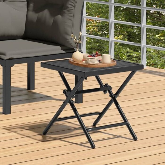 Vidaxl Table de jardin pliante acier anthracite 38x38cm - Jusqu'à -32%