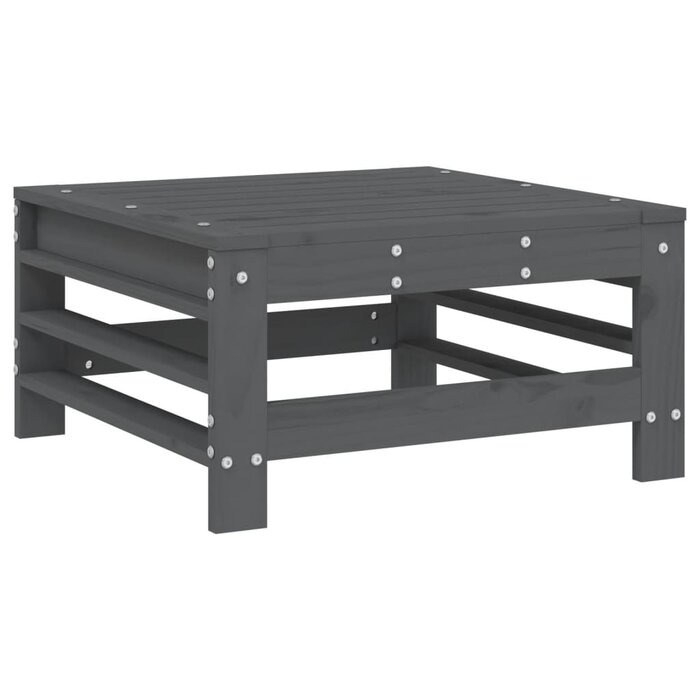 Repose-pieds de jardin en pin massif - Gris - Jusqu'à -34%