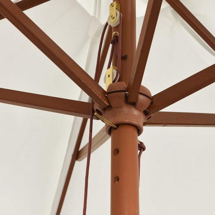 Vidaxl Parasol de jardin en bois couleur sable 299cm - Jusqu'à -34% en Outlet