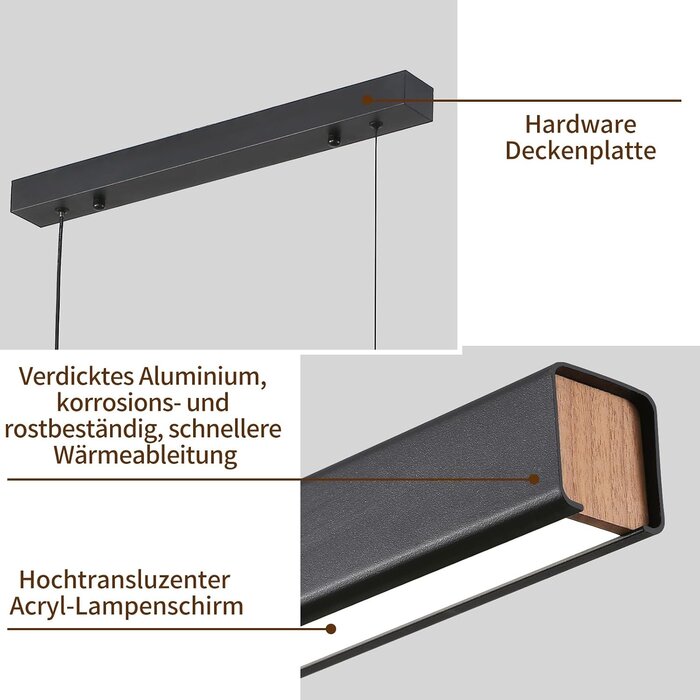 Suspension LED 150 cm Noire Dimmable avec télécommande - Jusqu'à -35%