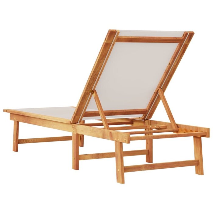 Vidaxl Bain de soleil en acacia massif - Gris - Jusqu'à -35%
