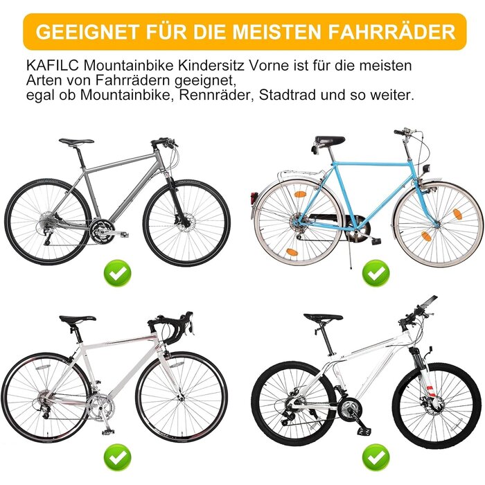 Siège vélo avant enfant - Réglable et pliable - Jusqu'à -28%