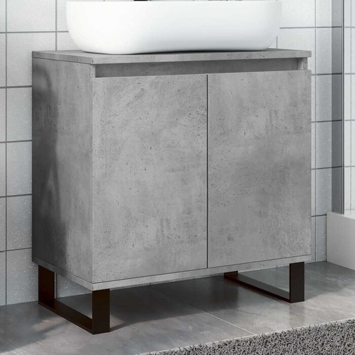 Vidaxl Meuble sous-lavabo Gris Béton 58x33x60cm - Jusqu'à -33% sur l'outlet