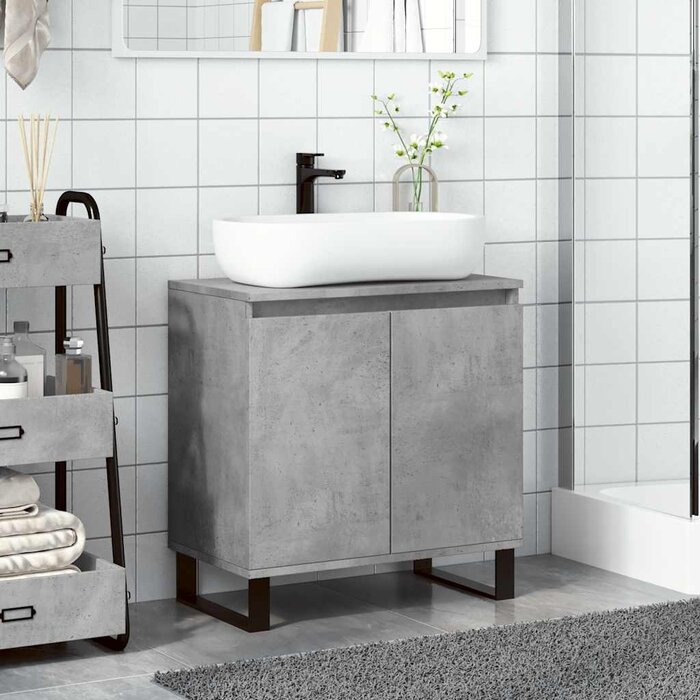 Vidaxl Meuble sous-lavabo Gris Béton 58x33x60cm - Jusqu'à -33% sur l'outlet