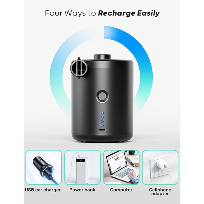 Pompe à air électrique portable 4000mAh - Jusqu'à -27%