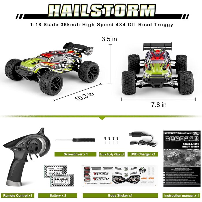Camion RC Tout-Terrain 4WD 36 km/h - Remise jusqu'à 29%
