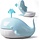 Bocal décoratif Baleine en résine bleu 23 cm - Jusqu'à 29% de remise