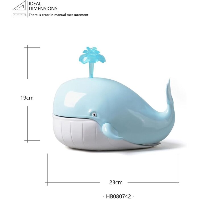 Bocal décoratif Baleine en résine bleu 23 cm - Jusqu'à 29% de remise
