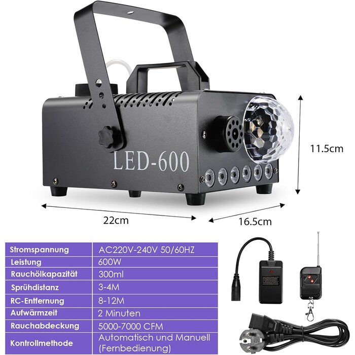 Machine à fumée 600W avec effets disco LED - Jusqu'à -29% sur l'outlet