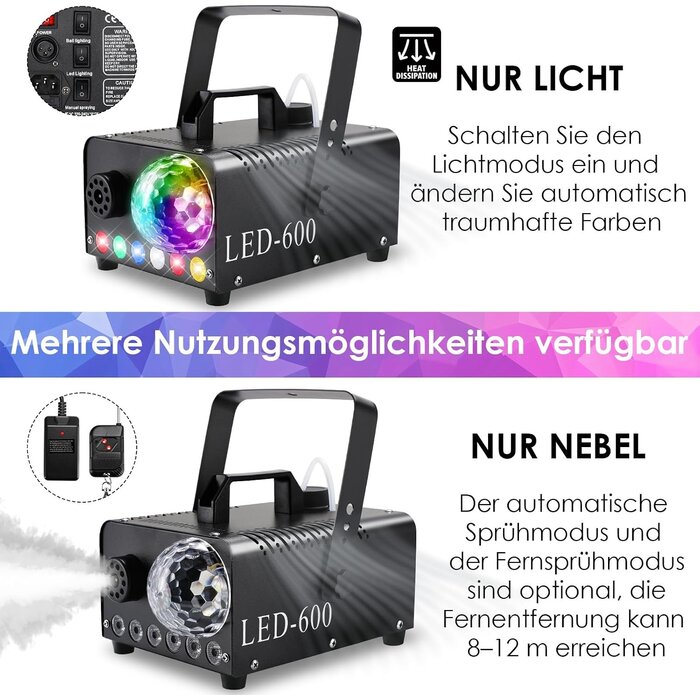 Machine à fumée 600W avec effets disco LED - Jusqu'à -29% sur l'outlet