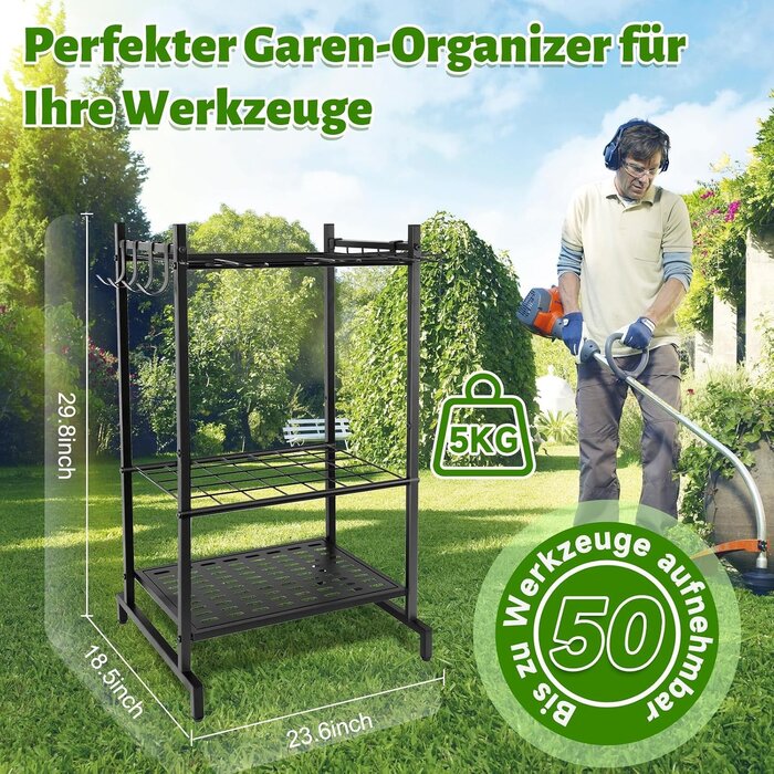 Support Rangement Outils de Jardin - 35 Compartiments - Jusqu'à -28%