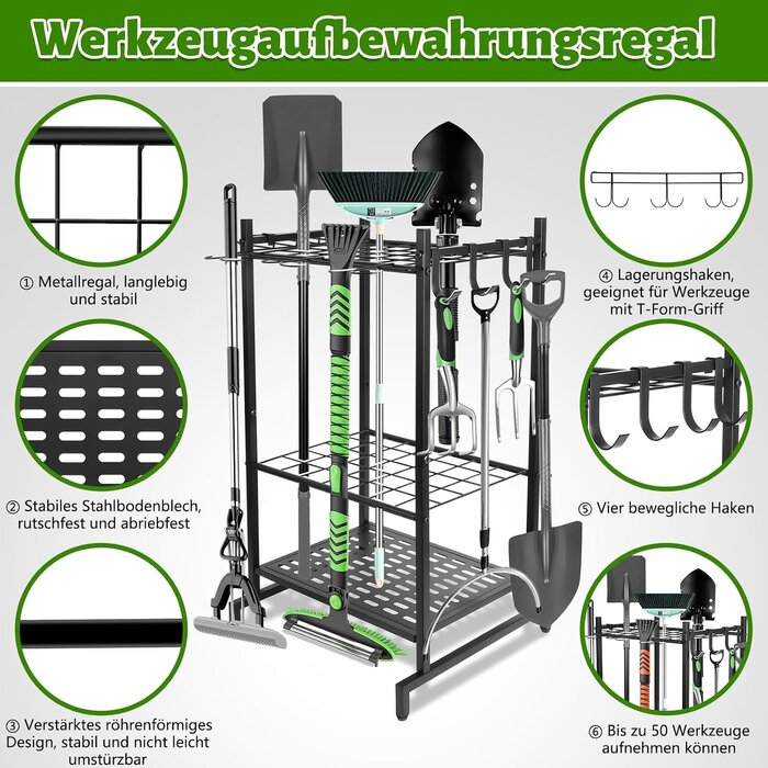 Support Rangement Outils de Jardin - 35 Compartiments - Jusqu'à -28%