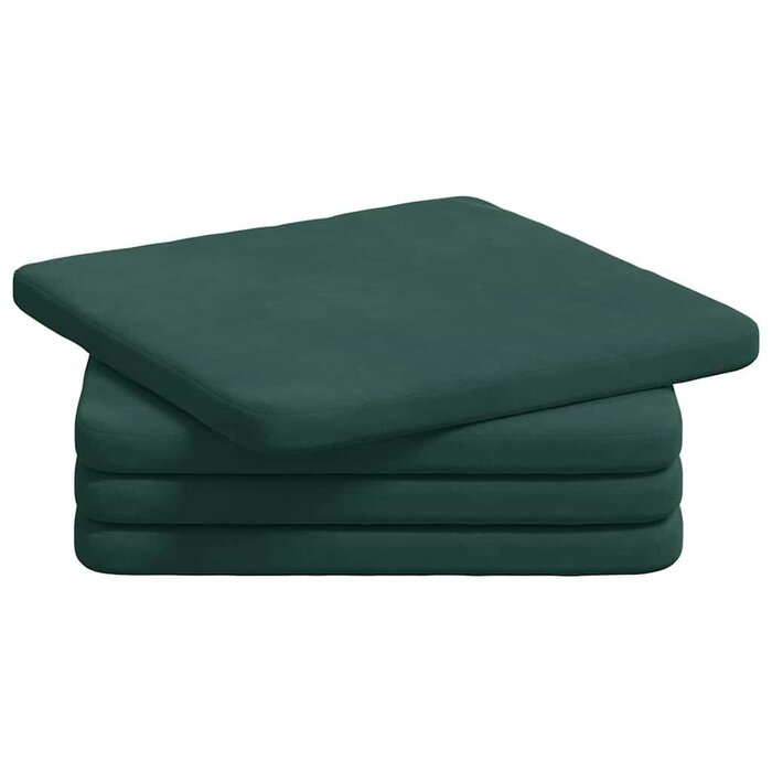 Vidaxl Lot de 4 coussins d'assise en velours vert - Jusqu'à 27% de remise