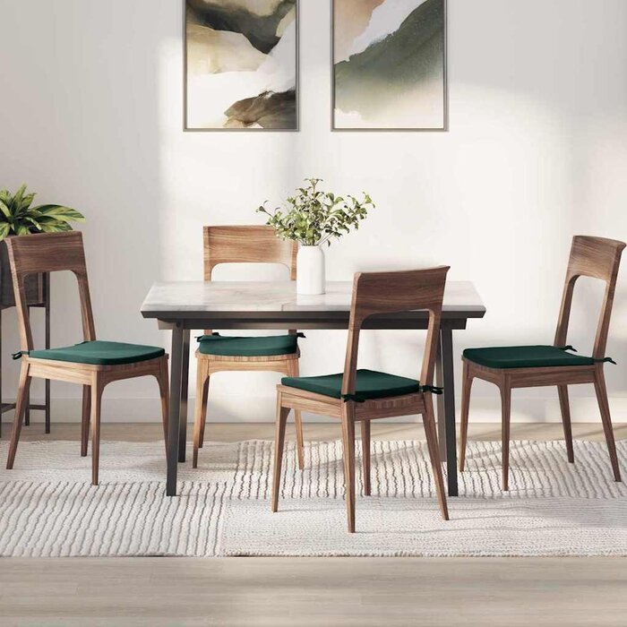Vidaxl Lot de 4 coussins d'assise en velours vert - Jusqu'à 27% de remise