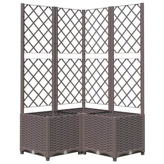 Vidaxl Jardinière avec treillis 80x80x136 cm - Marron - Jusqu'à -29%