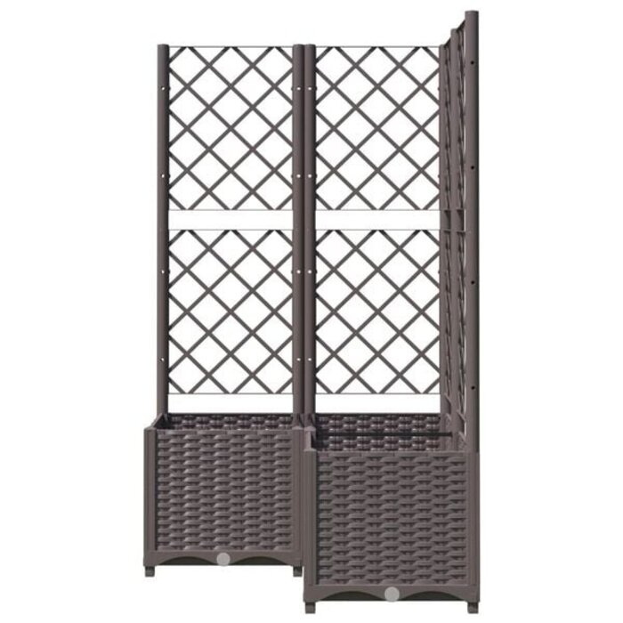 Vidaxl Jardinière avec treillis 80x80x136 cm - Marron - Jusqu'à -29%