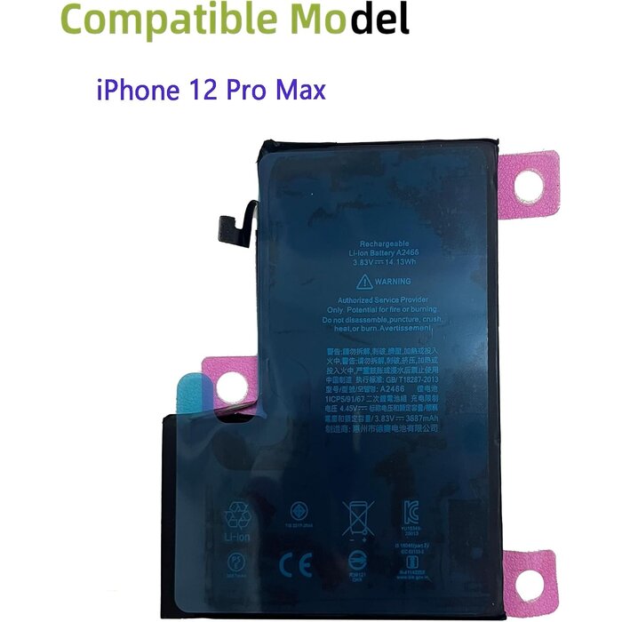 Batterie iPhone 12 Pro Max 4600 mAh - Kit outils inclus - Jusqu'à -54%