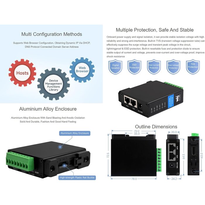 Serveur Série Industriel RS232/485/422 vers Ethernet - Jusqu'à 28% de remise