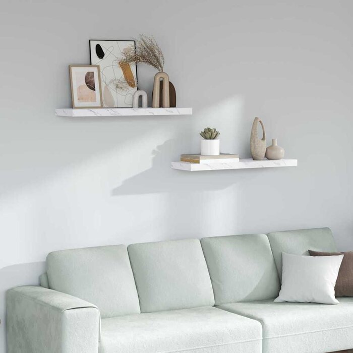 Vidaxl Lot de 2 étagères murales effet marbre 80cm - Jusqu'à -27% sur votre déco
