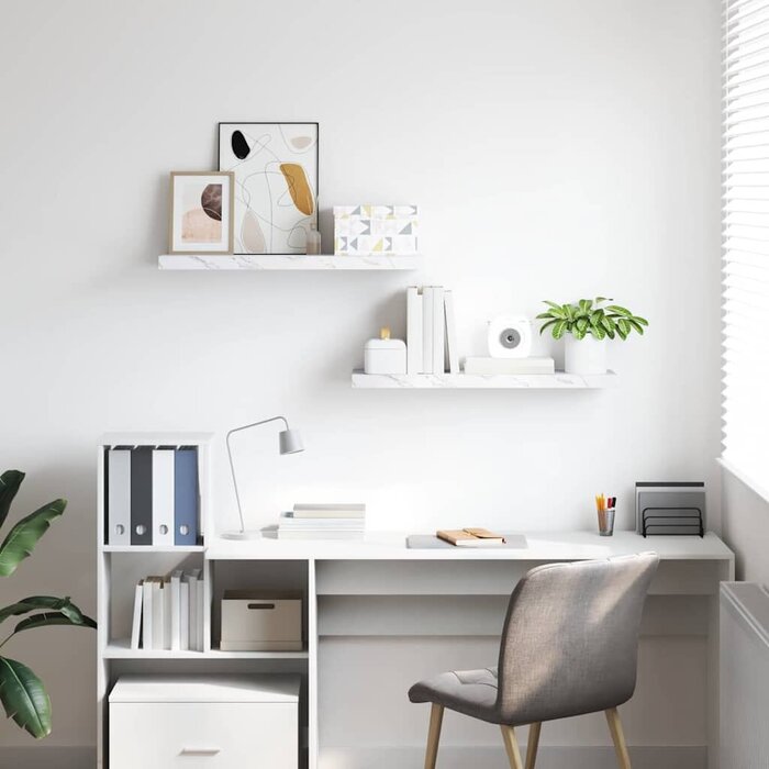 Vidaxl Lot de 2 étagères murales effet marbre 80cm - Jusqu'à -27% sur votre déco