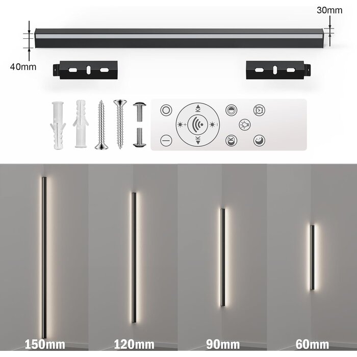 Applique LED linéaire 120cm noire dimmable - Jusqu'à -29% sur l'outlet