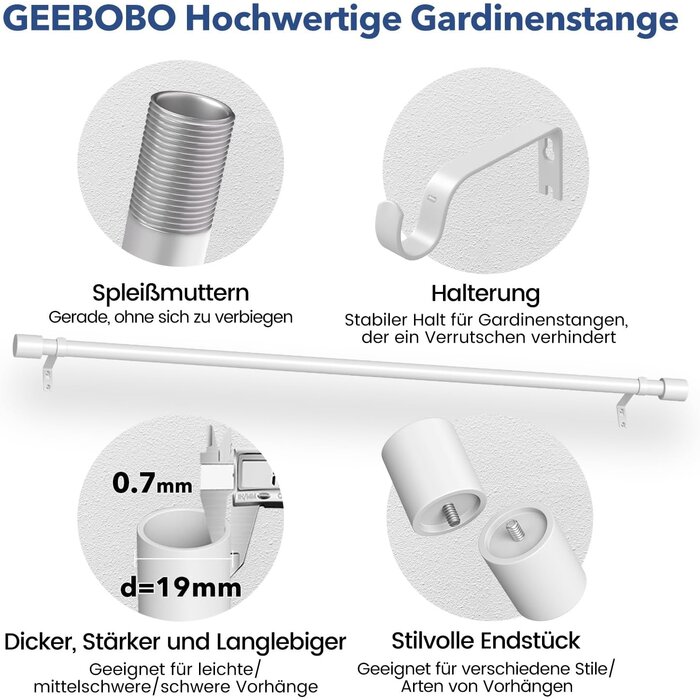 Tringle à rideaux réglable 76-380 cm - Jusqu'à -27% sur votre déco