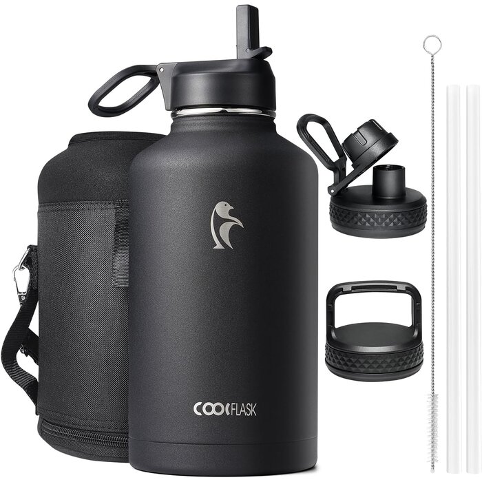 Bouteille isotherme 2L en acier inoxydable - Noir - Jusqu'à -32%