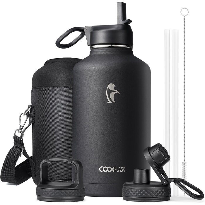 Bouteille isotherme 2L en acier inoxydable - Noir - Jusqu'à -32%